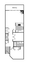 1 Bed + Den 1.5 Bathrooms B302 floor plan